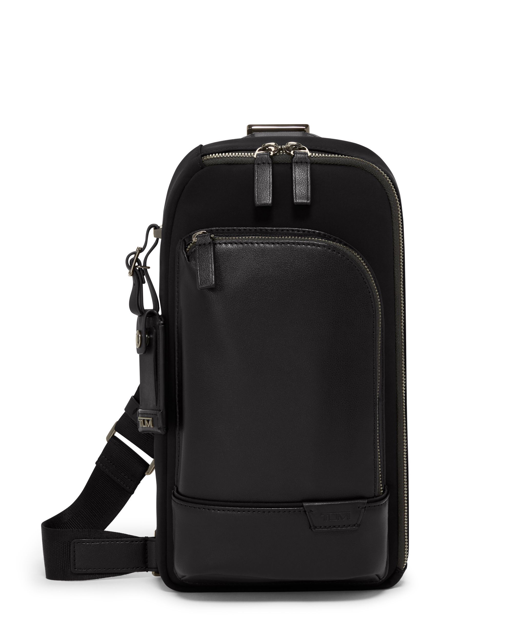 Tumi sling bag leather discount