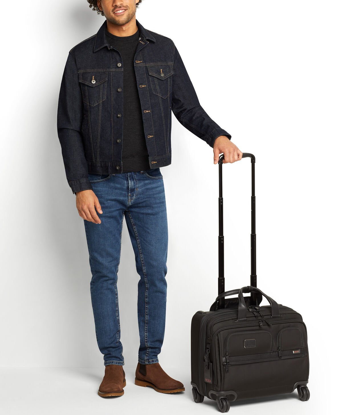 TUMI Alpha 2 DLX 4 WHL LPTP CASE BRIEF  Black