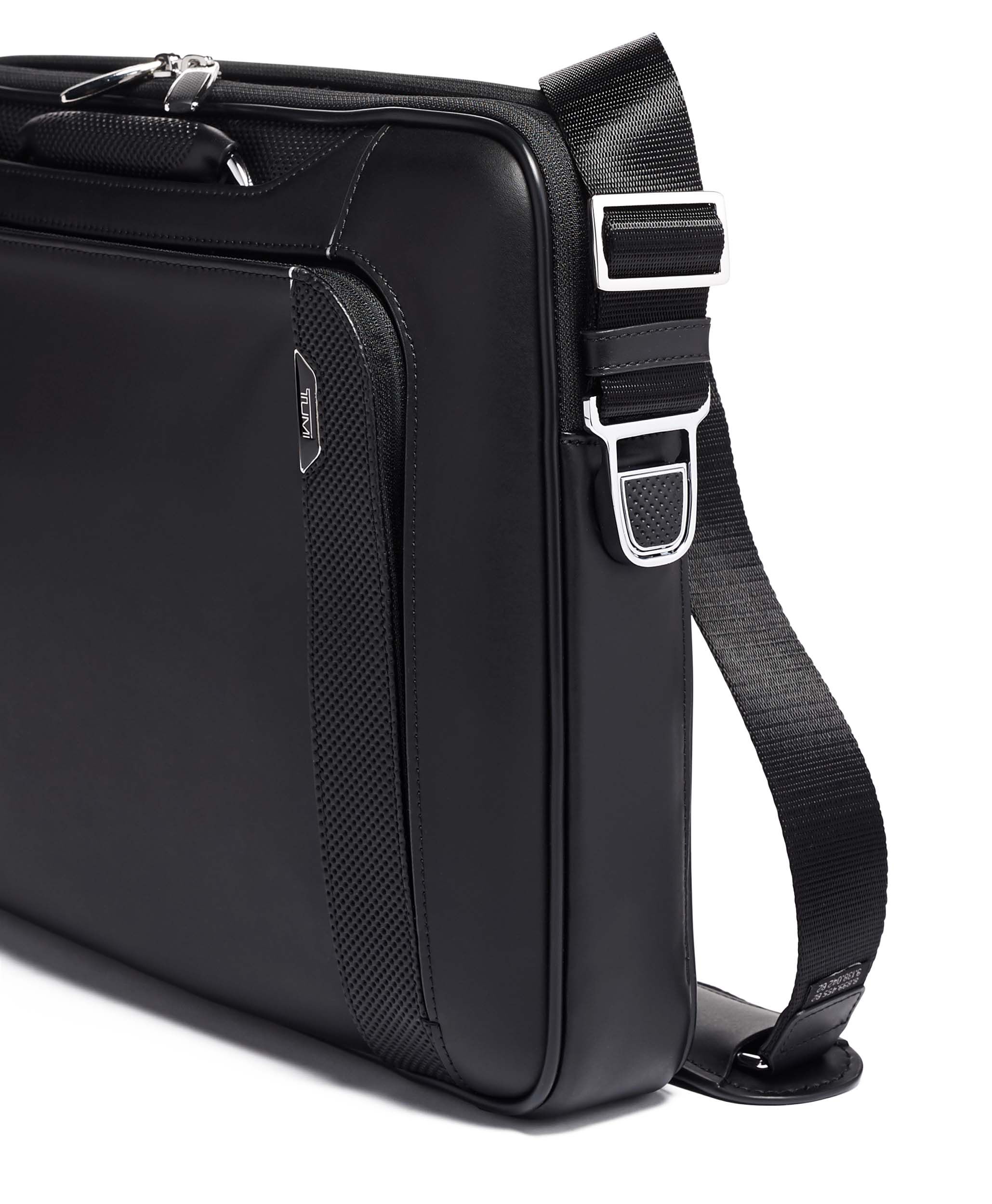 Tumi leather best sale messenger bag