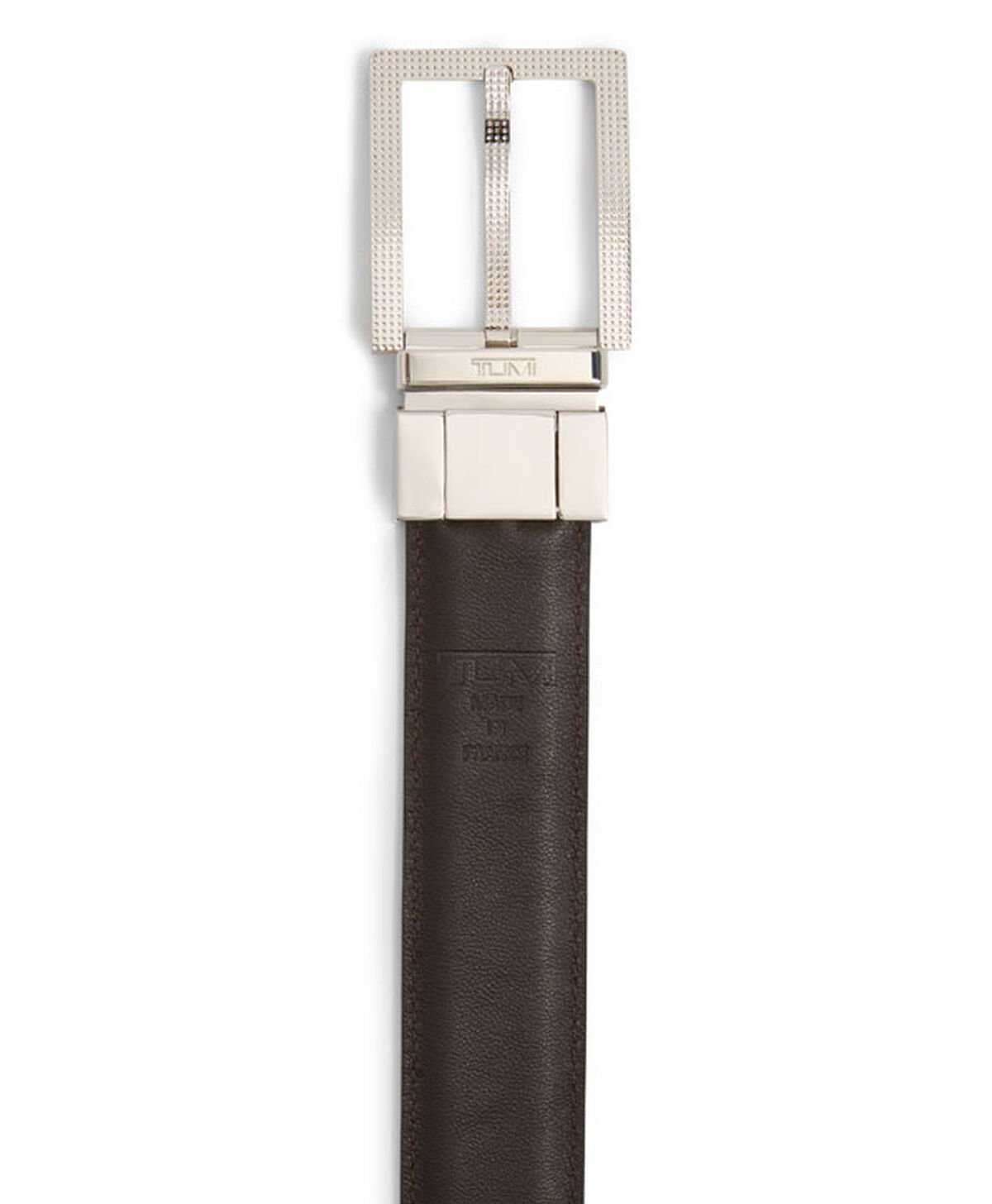 TUMI Dwustronny pasek ze skóry z prostokątną klamrą, 30 mm